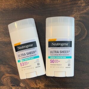Unused Neutrogena Ultra Sheer Face & Body Stick Sunscreen Duo